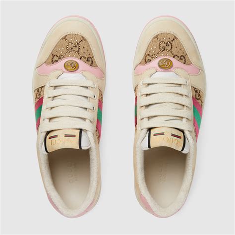 gucci screener sneakers with crystals